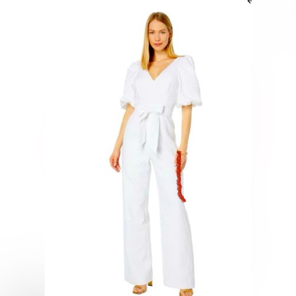 NEW $248 Lilly Pulitzer Size 12 White Pineapple Pattern Jumpsuit, semi formal